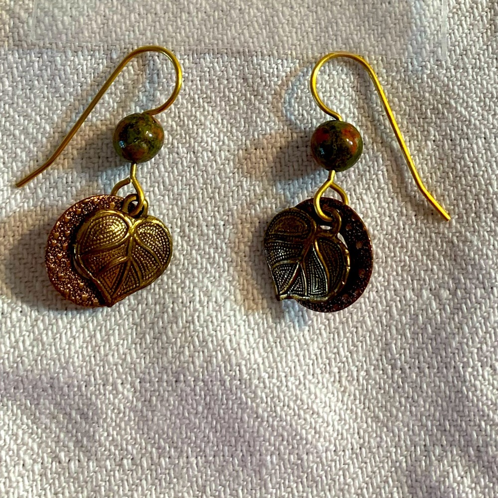Heart Leaf Drop Earrings